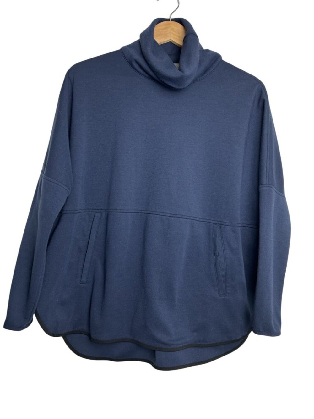 The North Face Slacker Poncho Funnel Neck Pullover Sweatshirt Women's XS Blue